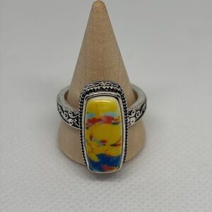 💥SALE💥Faux Mosaic Jasper Silver Ring
